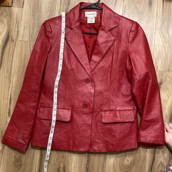 Red leather blazer/jacket. - Picture 8 of 8
